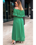 Womanary maxi šaty s volánikmi plus size Leona
